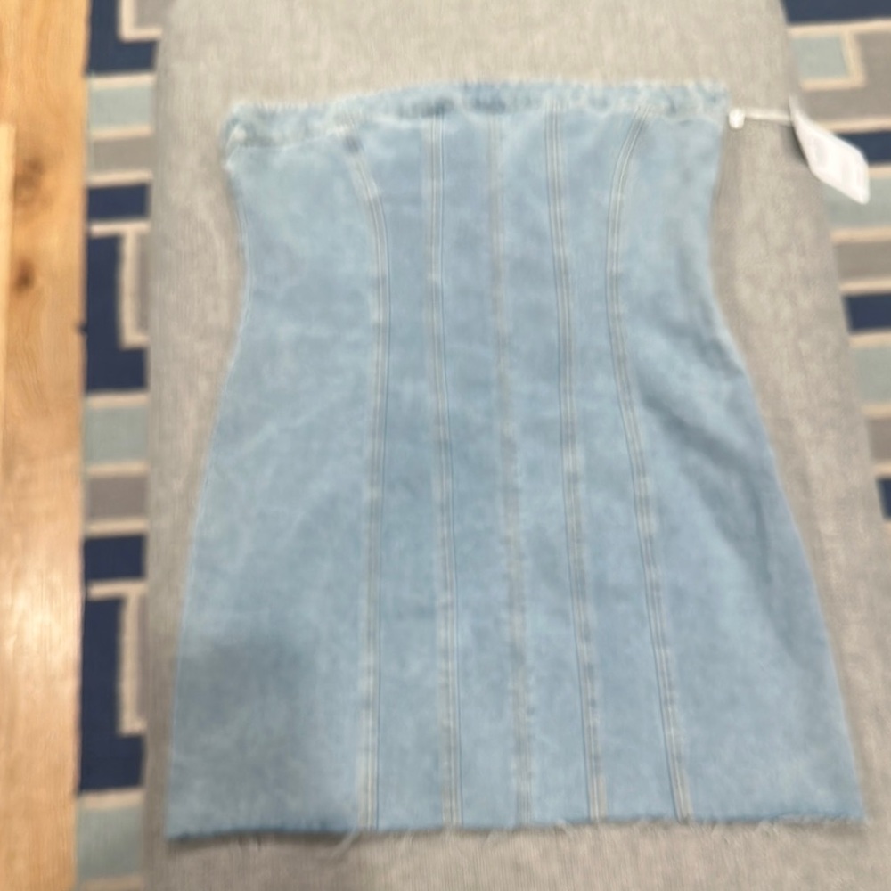 Denim Strapless Mini Dress
